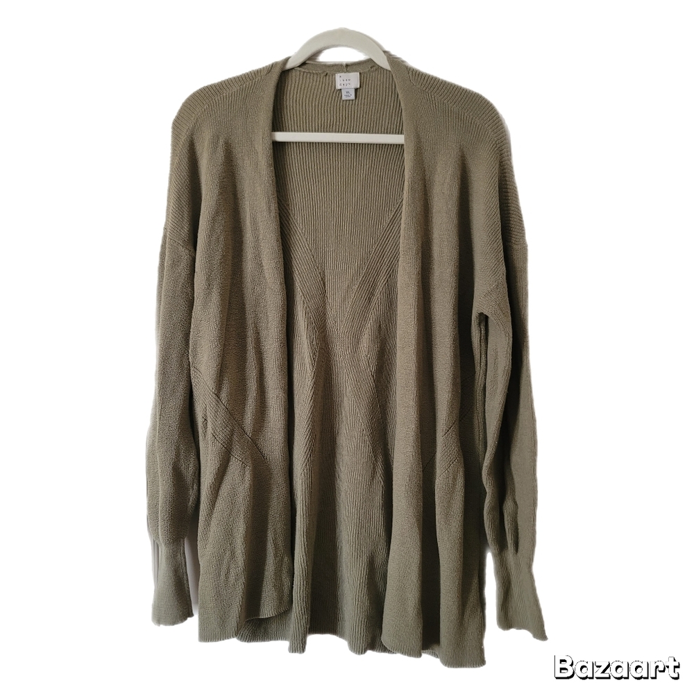 A New Day Cardigan Sweater Womens XL Open Front Ribbed